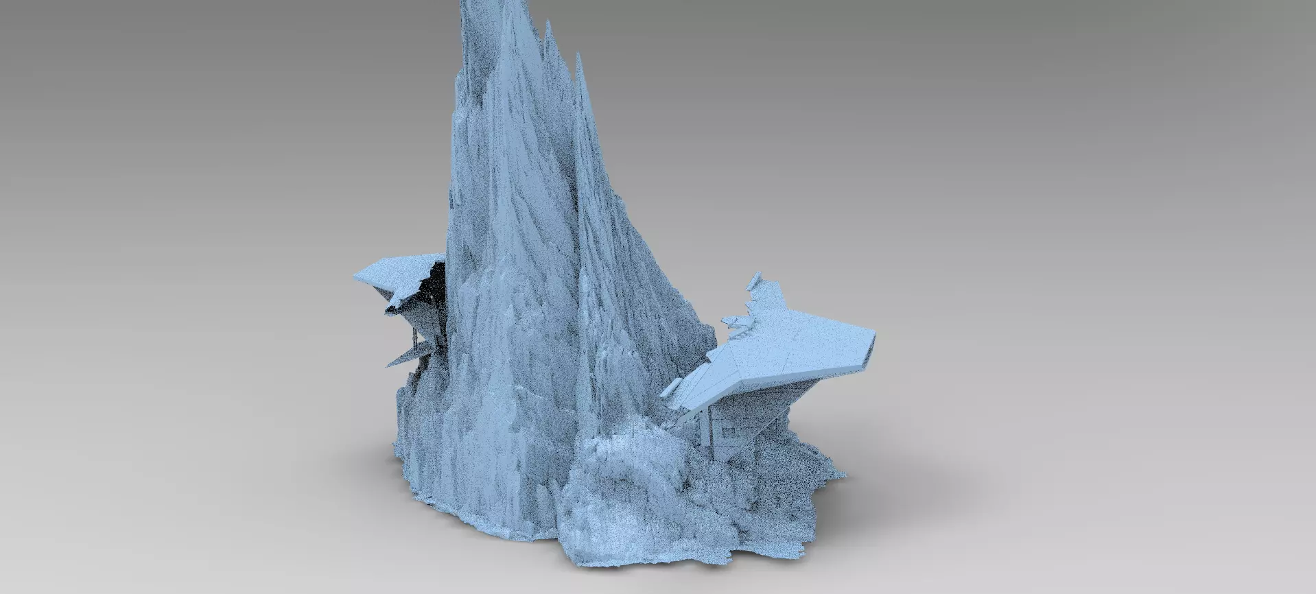 Mountain Sci fi ship wreck 2  3D model_0