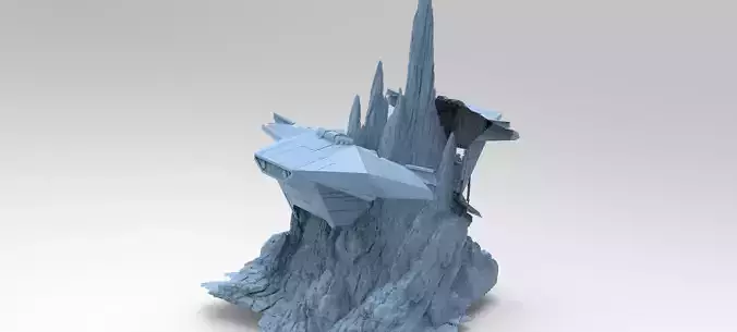 Mountain Sci fi ship wreck 3 