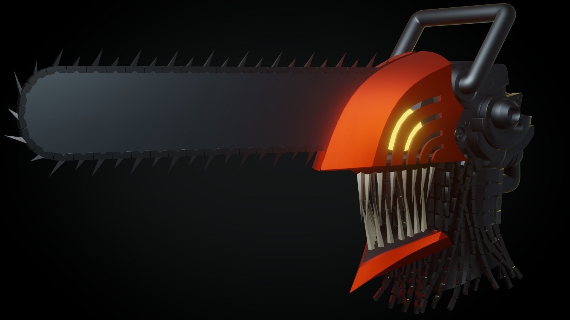 Chainsaw Man Head 3D model_2