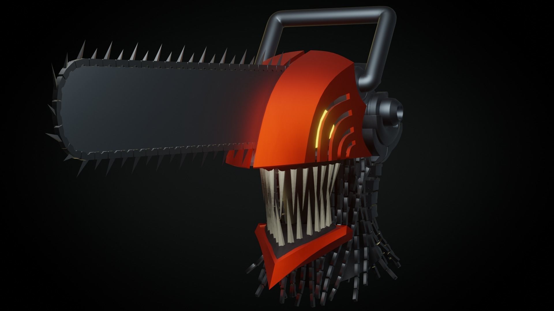 Chainsaw Man Head 3D model_1