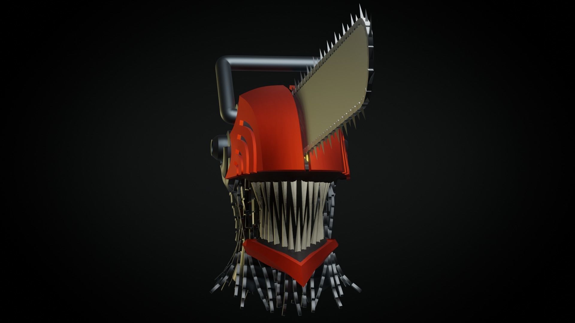 Chainsaw Man Head 3D model_4