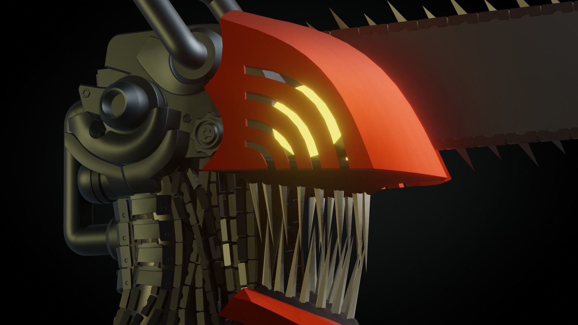 Chainsaw Man Head 3D model_5