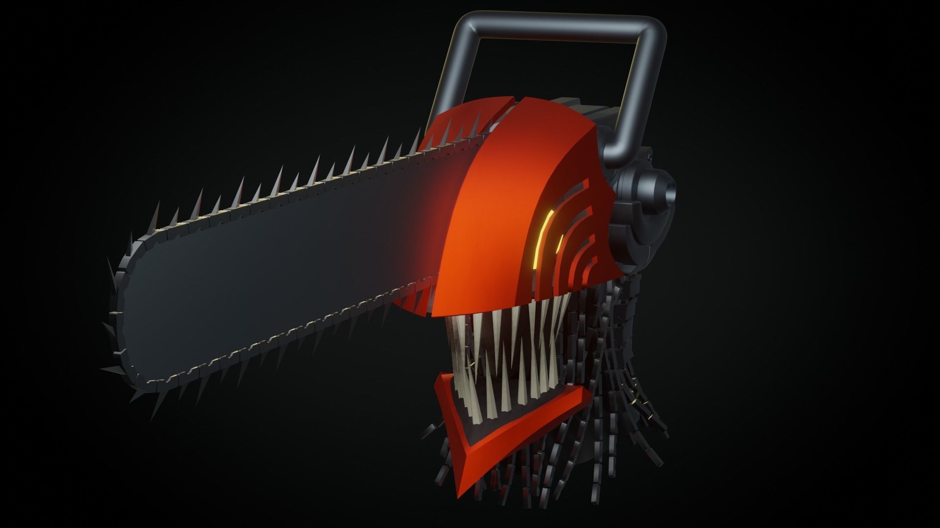 Chainsaw Man Head 3D model_3