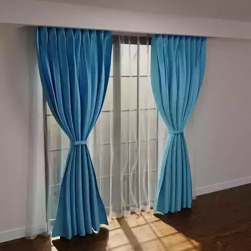 pinch pleat double layer curtain