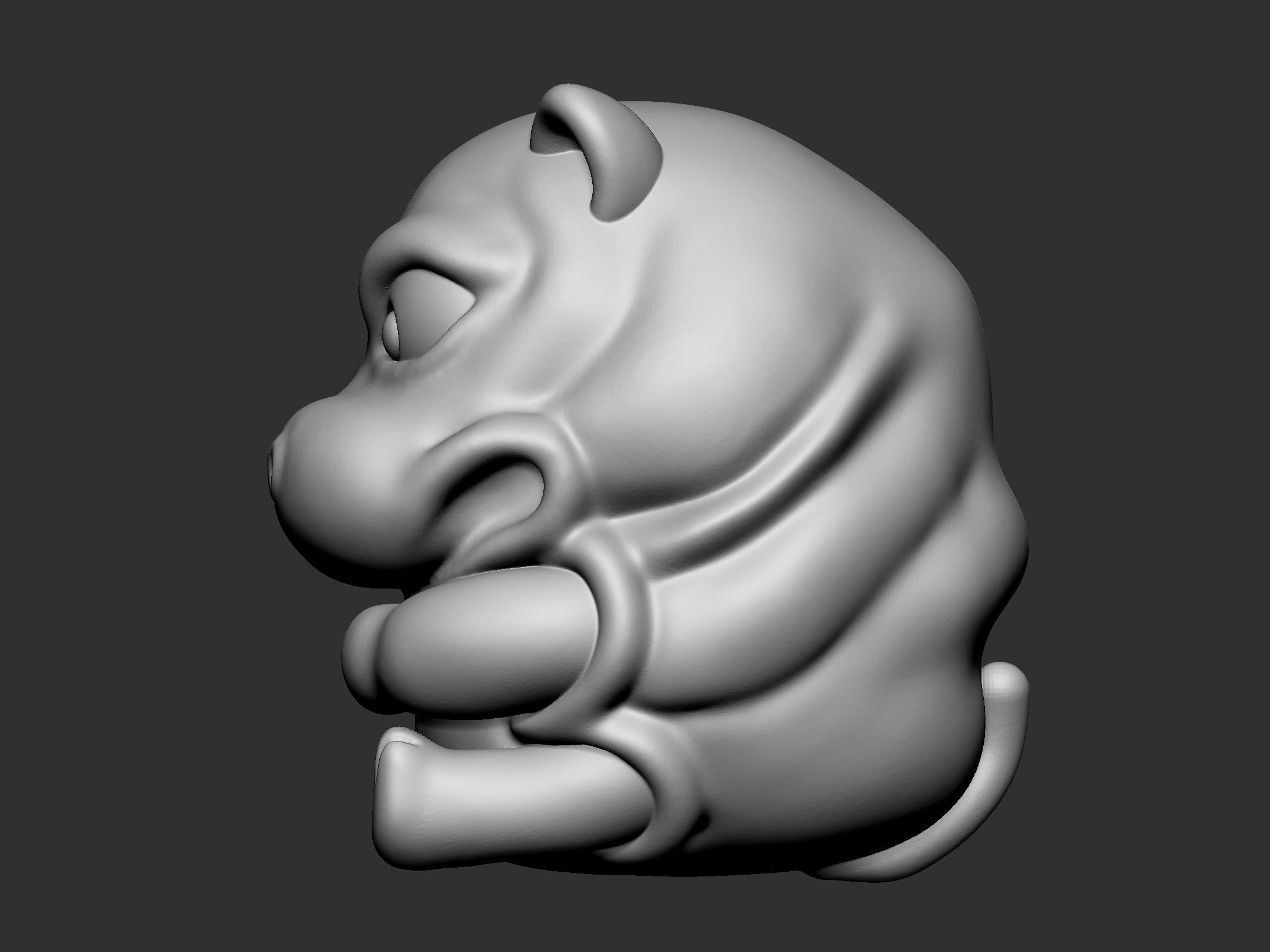 hippo cute 3D print model_4