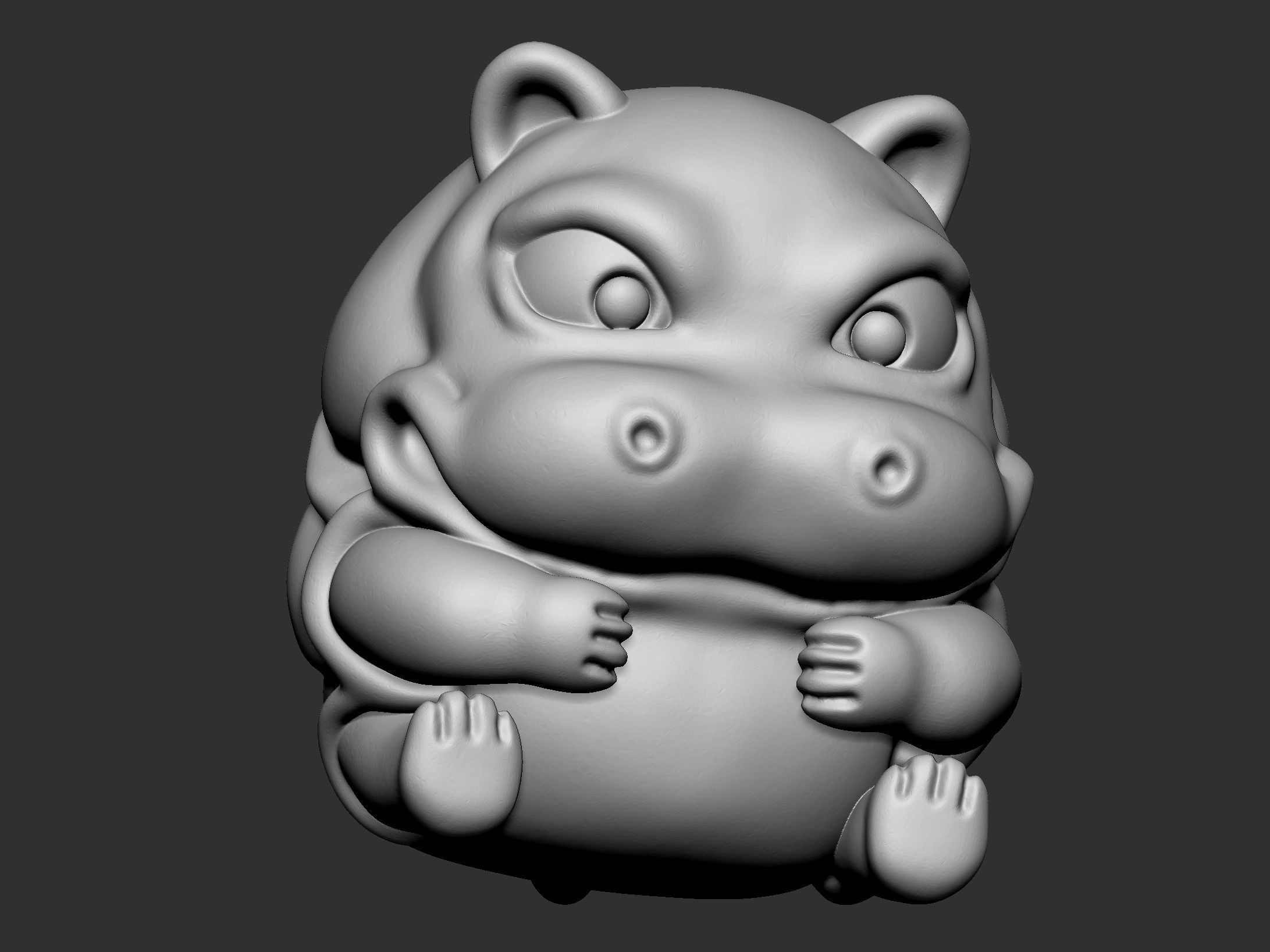 hippo cute 3D print model_6