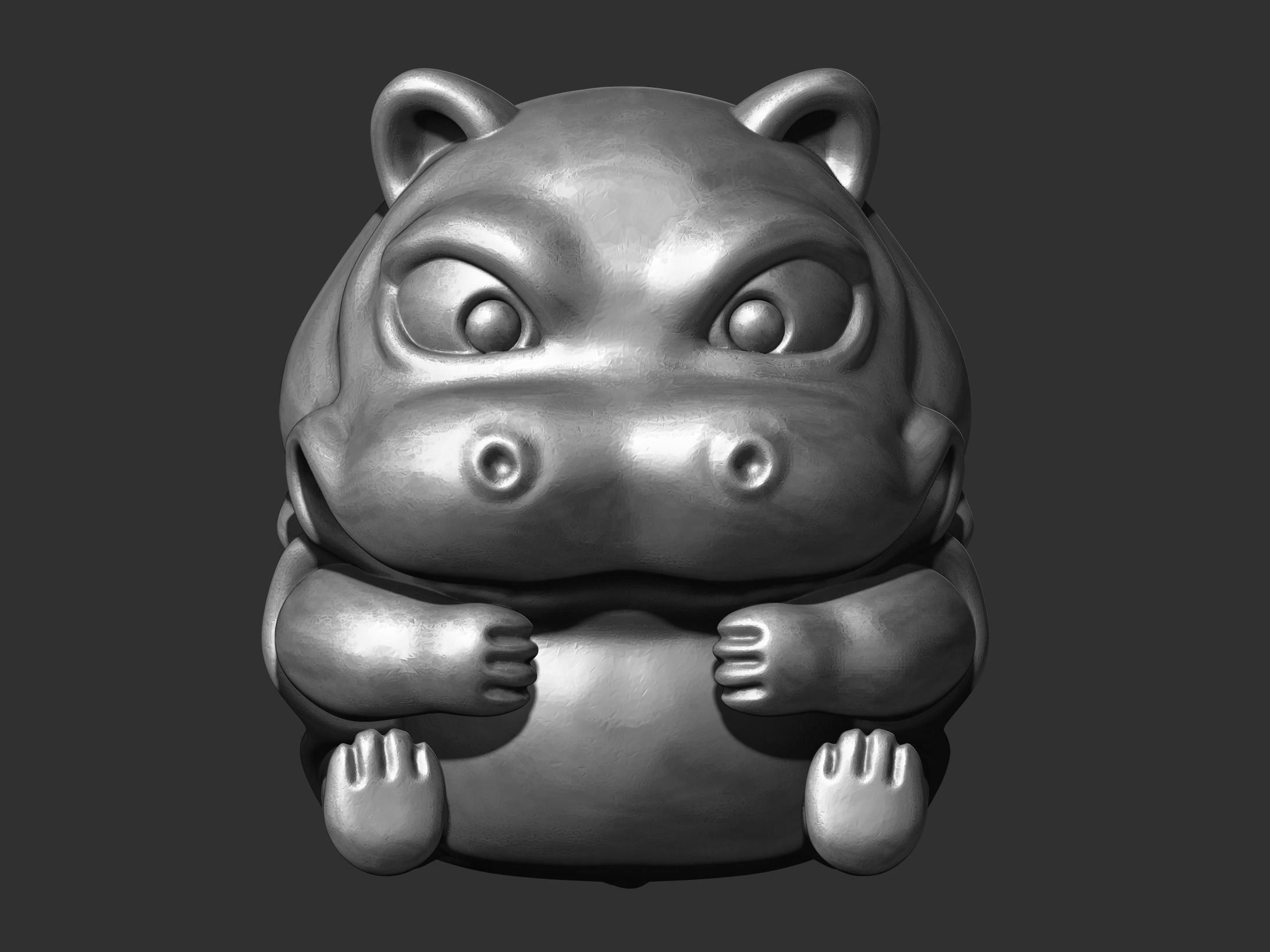 hippo cute 3D print model_1