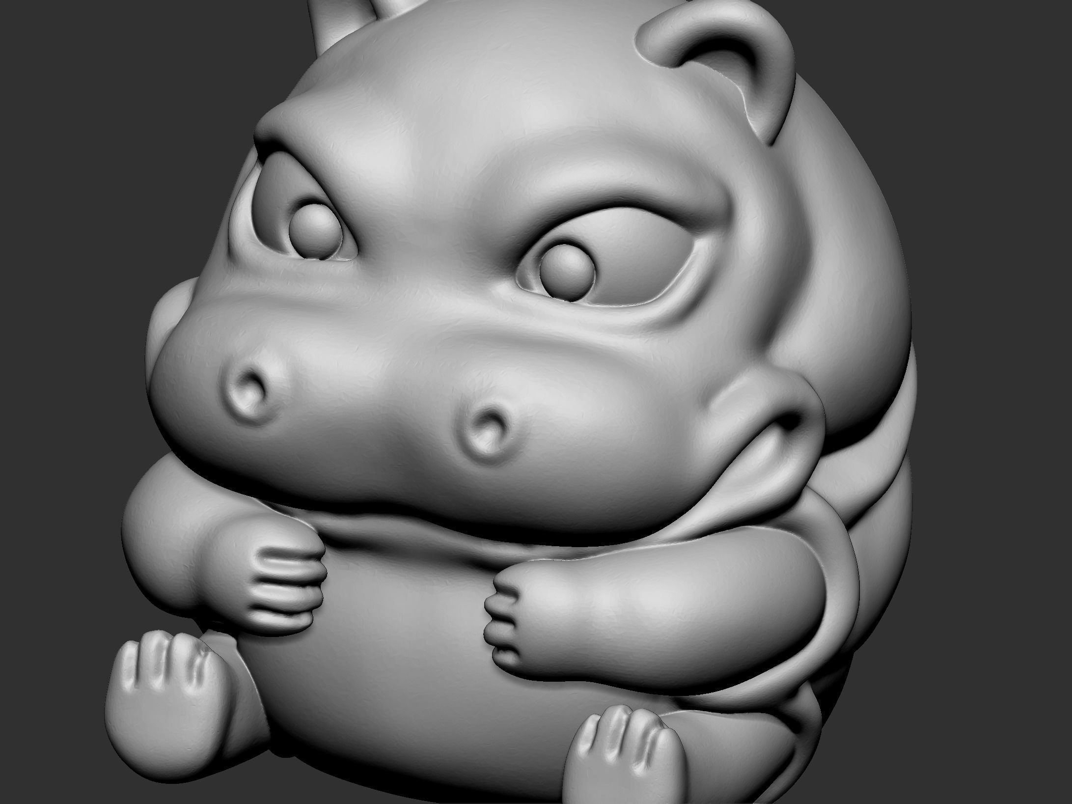 hippo cute 3D print model_7