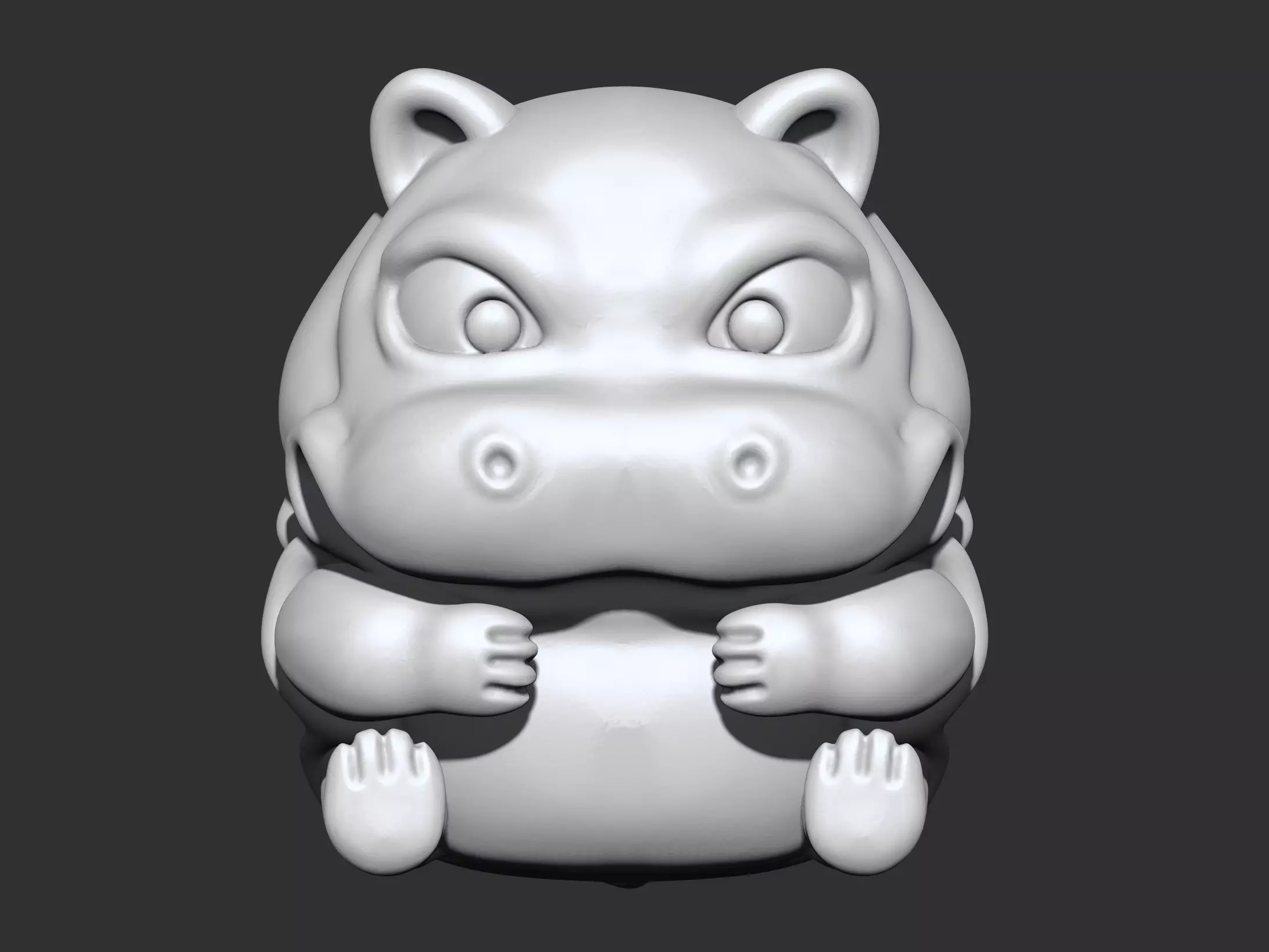 hippo cute 3D print model_0