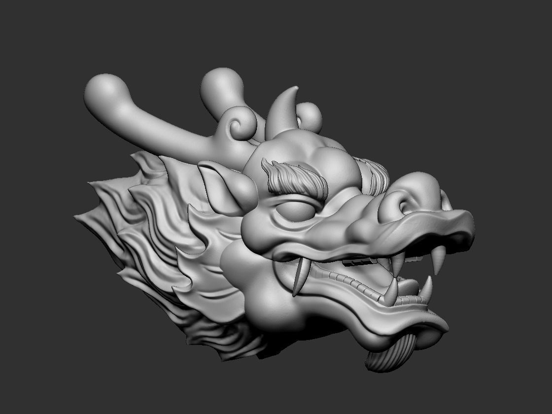 dragon head 3D print model_5