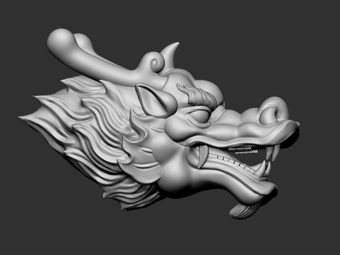 dragon head 3D print model_4