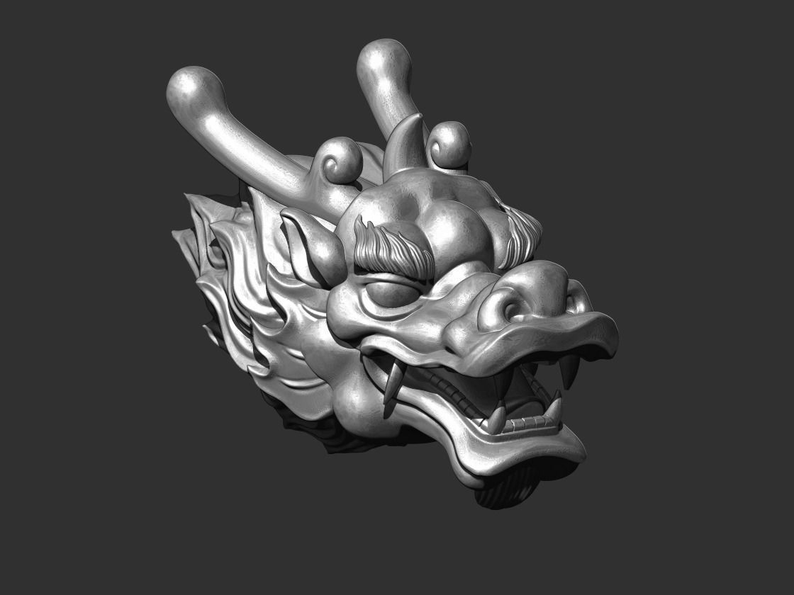 dragon head 3D print model_1