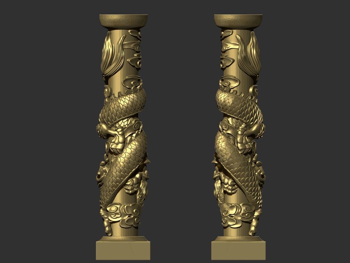 Dragon Pillars 3D print model_1