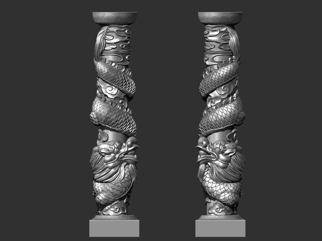 Dragon Pillars 3D print model_2