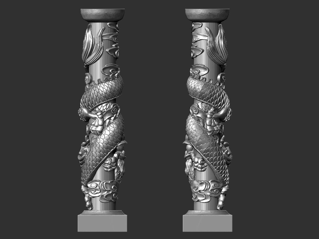 Dragon Pillars 3D print model_3