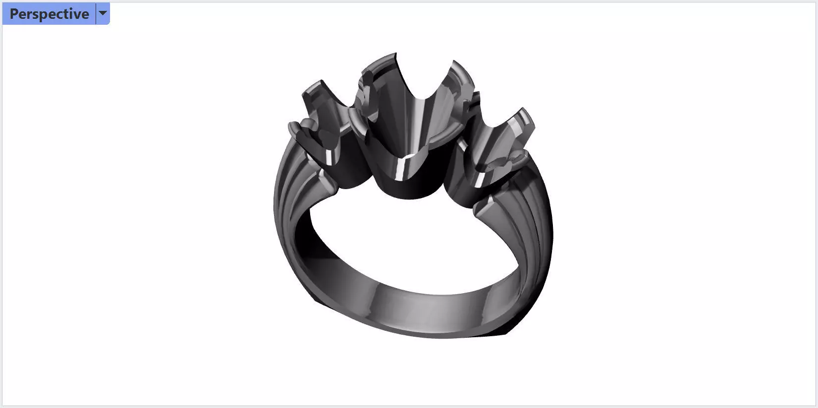 3 Stone Ring Shank with Bezel mounting 3D model Free 3D print model