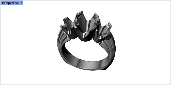 3 Stone Ring Shank with Bezel mounting 3D model Free 3D print model