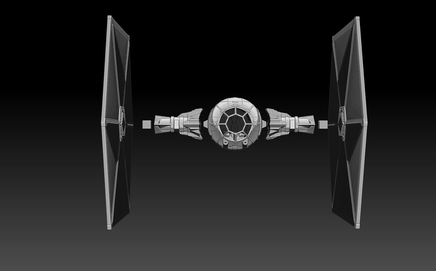 Black Series Scale Tie Fighter 3D print model_2