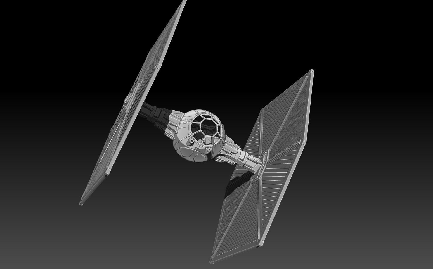 Black Series Scale Tie Fighter 3D print model_1