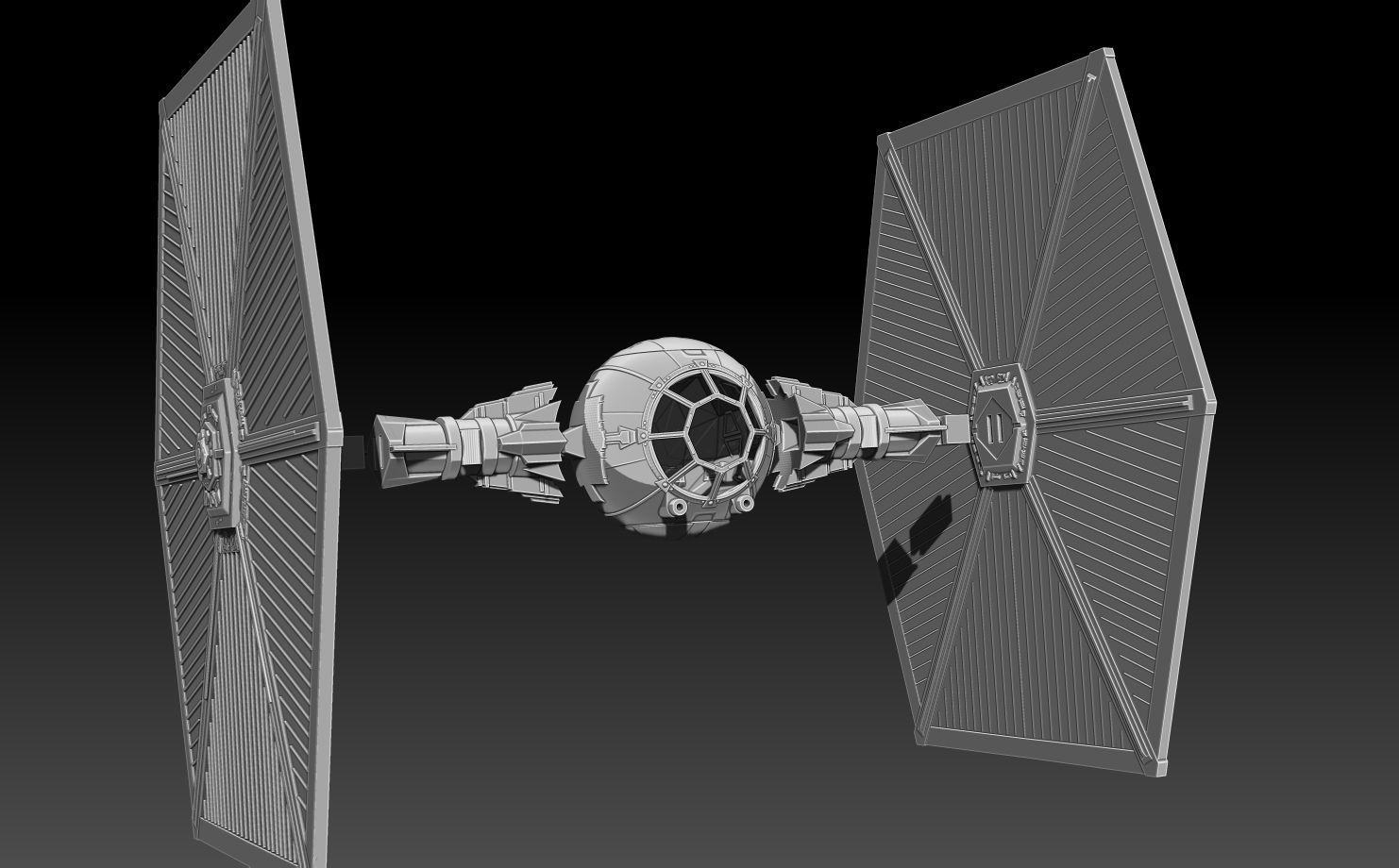 Black Series Scale Tie Fighter 3D print model_4