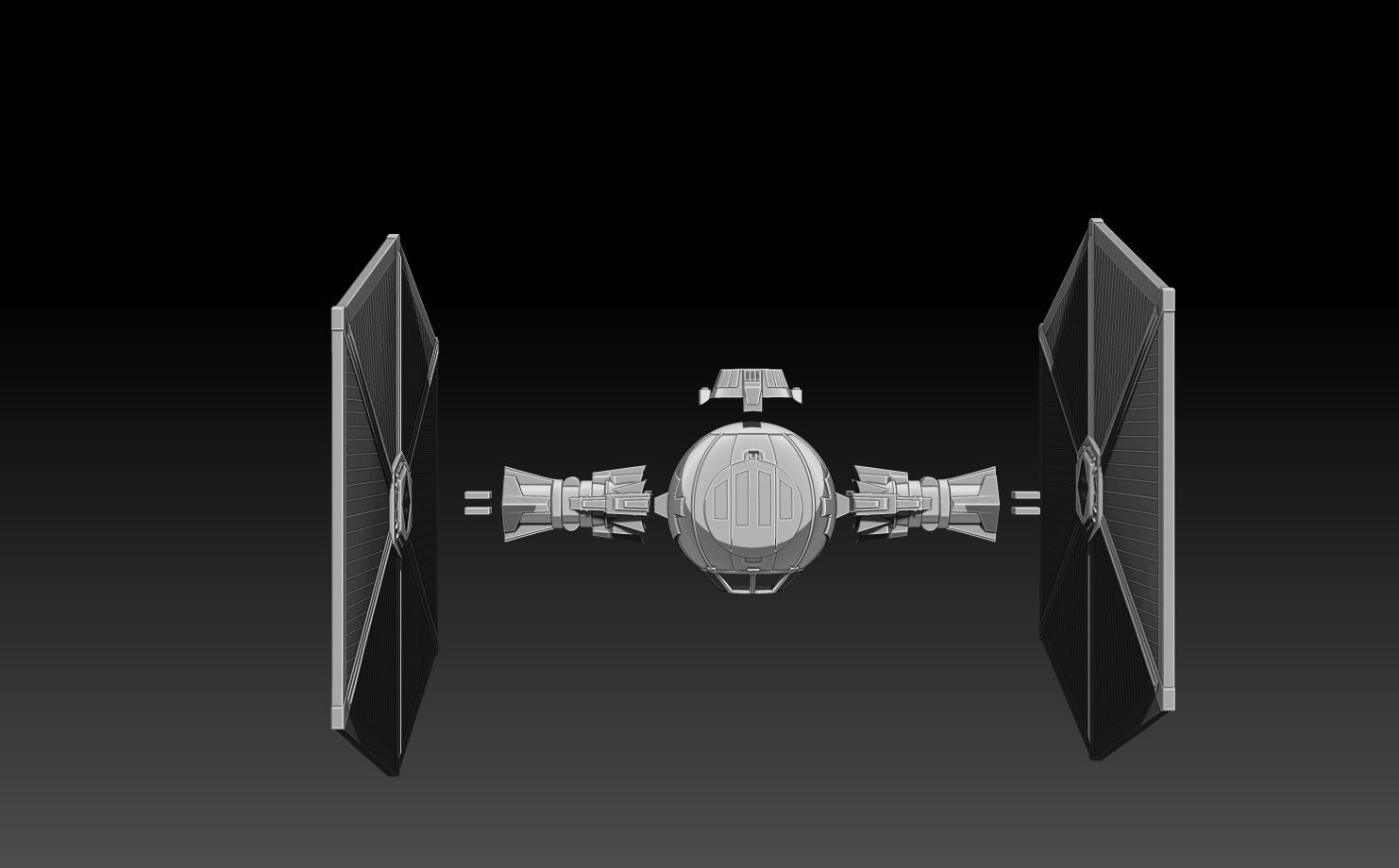 Black Series Scale Tie Fighter 3D print model_3