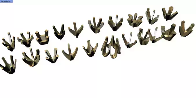 Heads of various shapes findings 3d model 3D print model