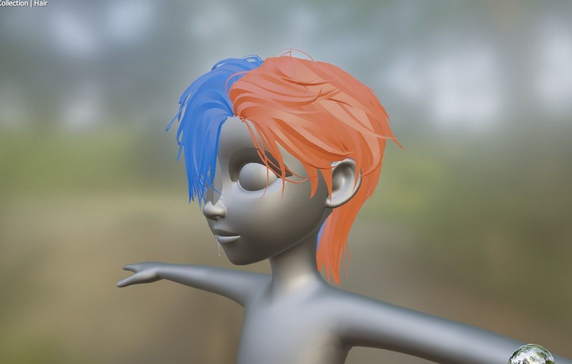 Hair 3D Model Zepeto FBX  Low-poly 3D model_3