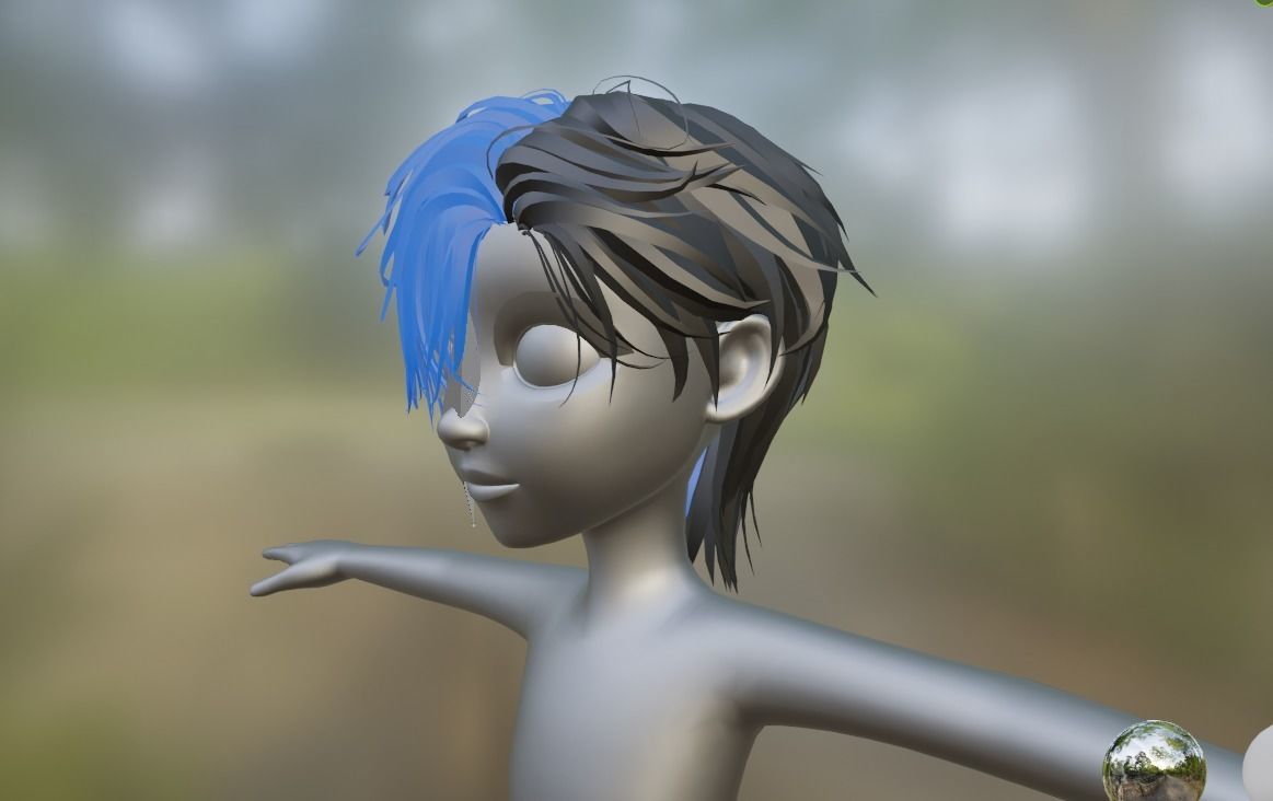 Hair 3D Model Zepeto FBX  Low-poly 3D model_4