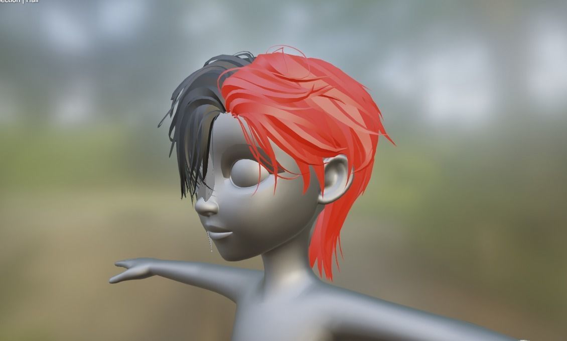 Hair 3D Model Zepeto FBX  Low-poly 3D model_2