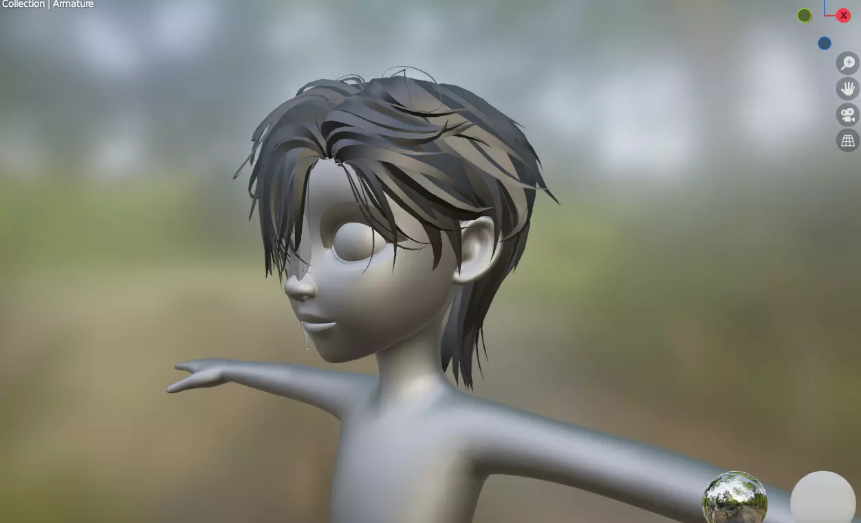 Hair 3D Model Zepeto FBX  Low-poly 3D model_0