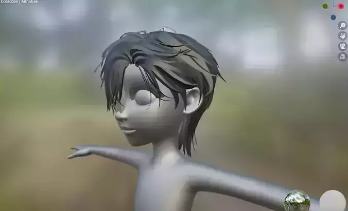 Hair 3D Model Zepeto FBX  Low-poly 3D model