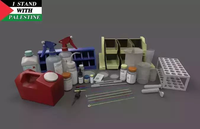 Laboratory Plastic Containers Low-poly 3D model