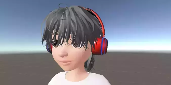 Hair and Headphones Zepeto 3D Item Prefab Unity