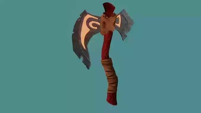 Game Ready Medieval Battle Axe Low-poly 3D model
