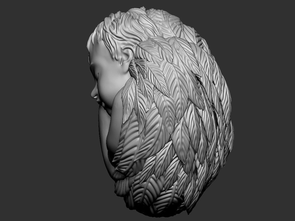 sleeping cupid 3D print model_4