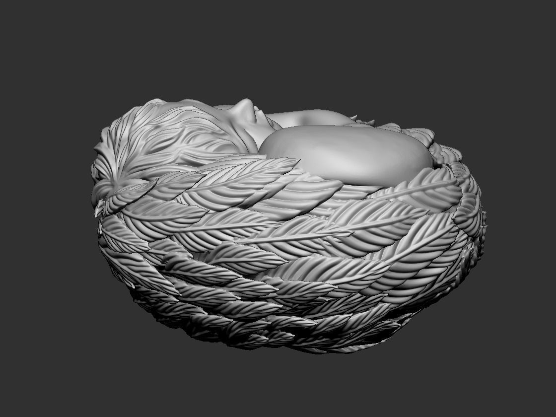 sleeping cupid 3D print model_6