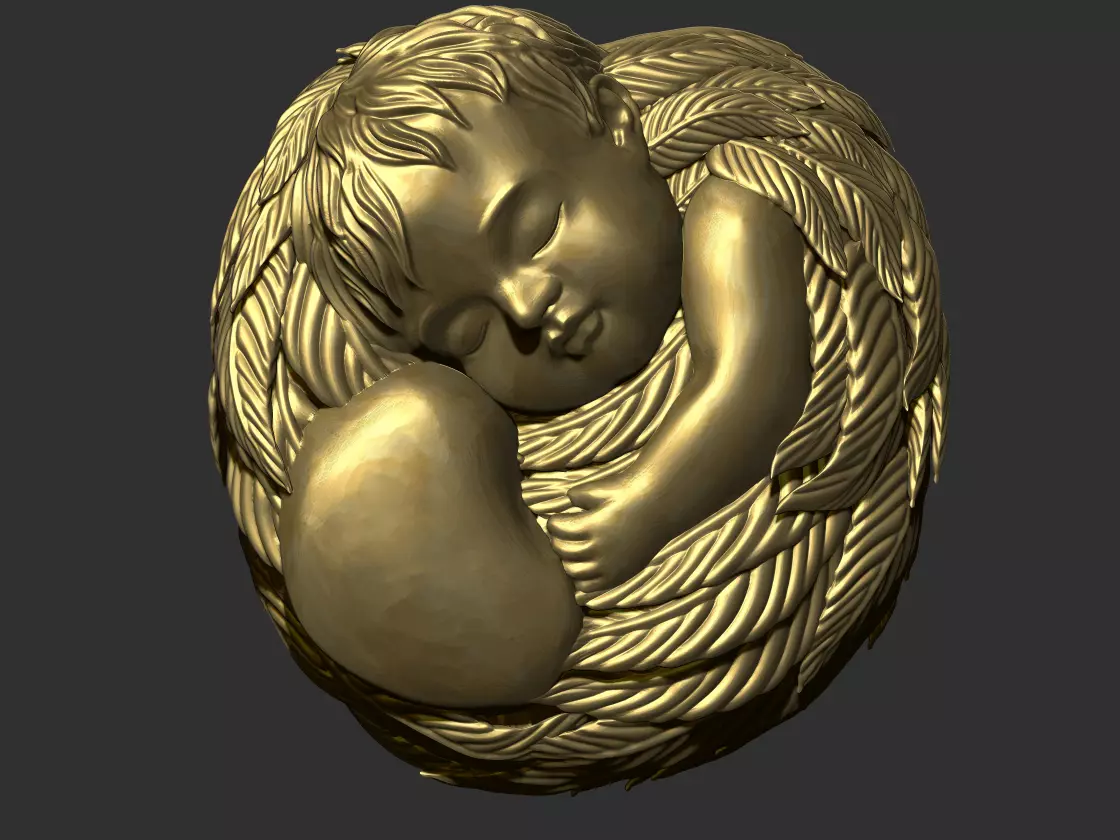 sleeping cupid 3D print model_0