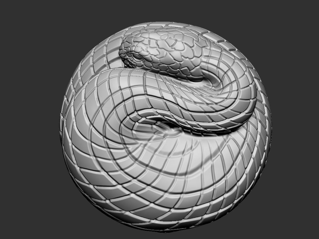 snake golden 3D print model_5