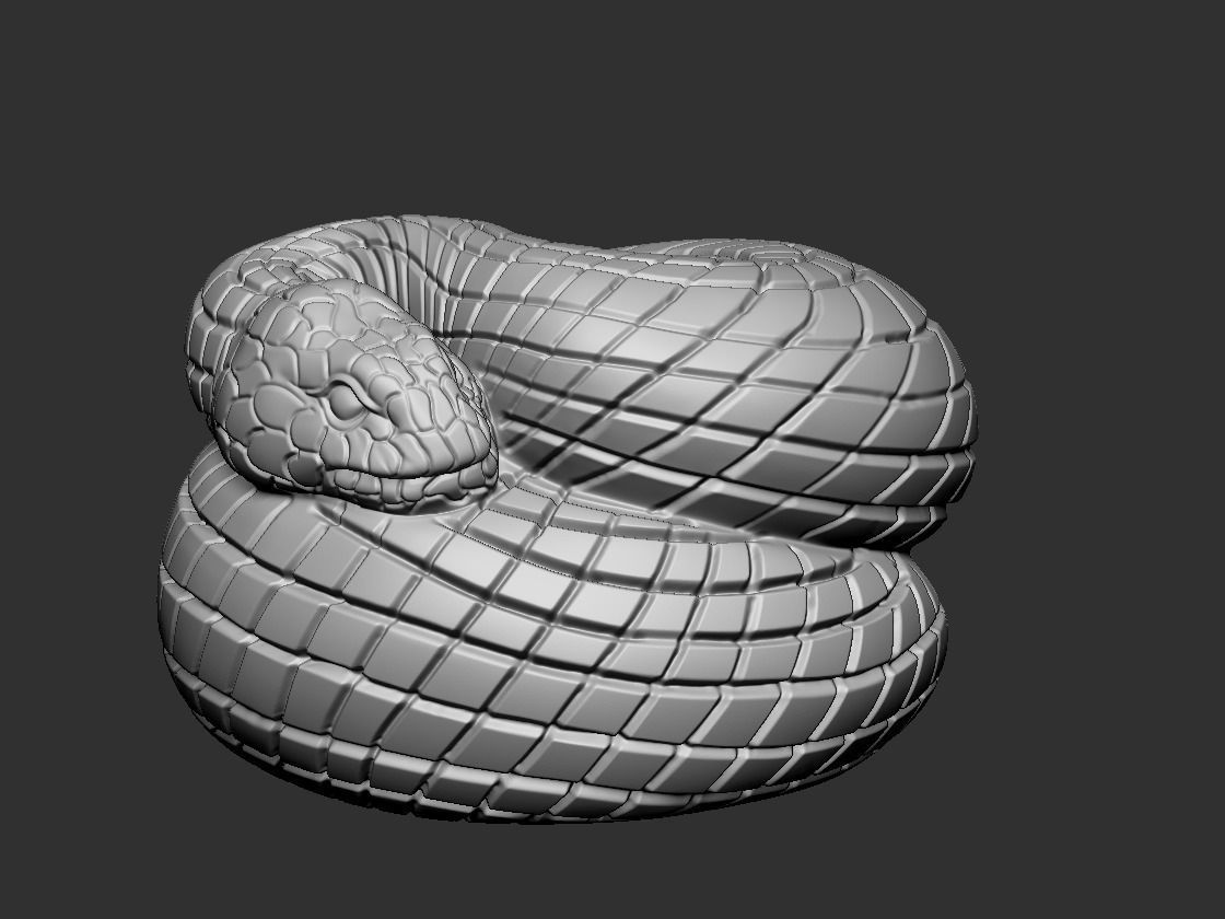snake golden 3D print model_3