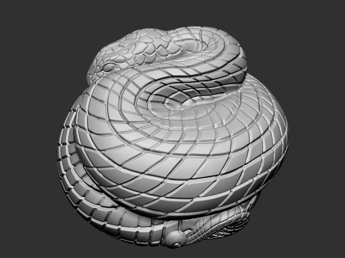 snake golden 3D print model_6