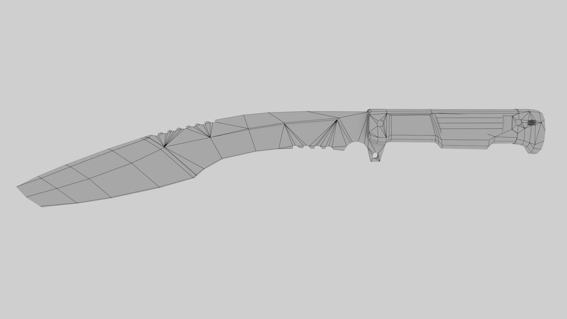 Kukri Knife Low Poly PBR Low-poly 3D model_14