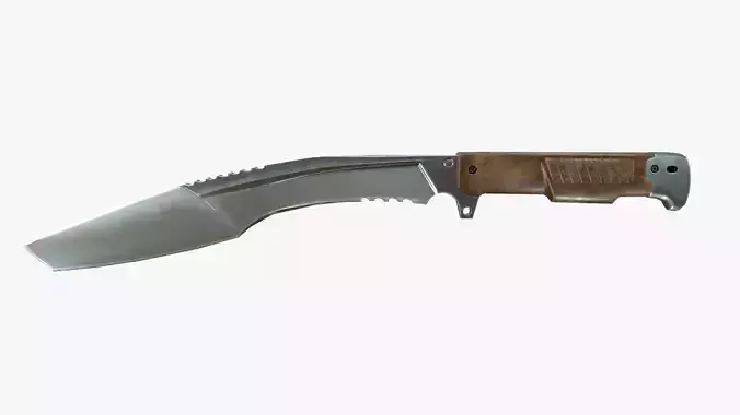 Kukri Knife Low Poly PBR