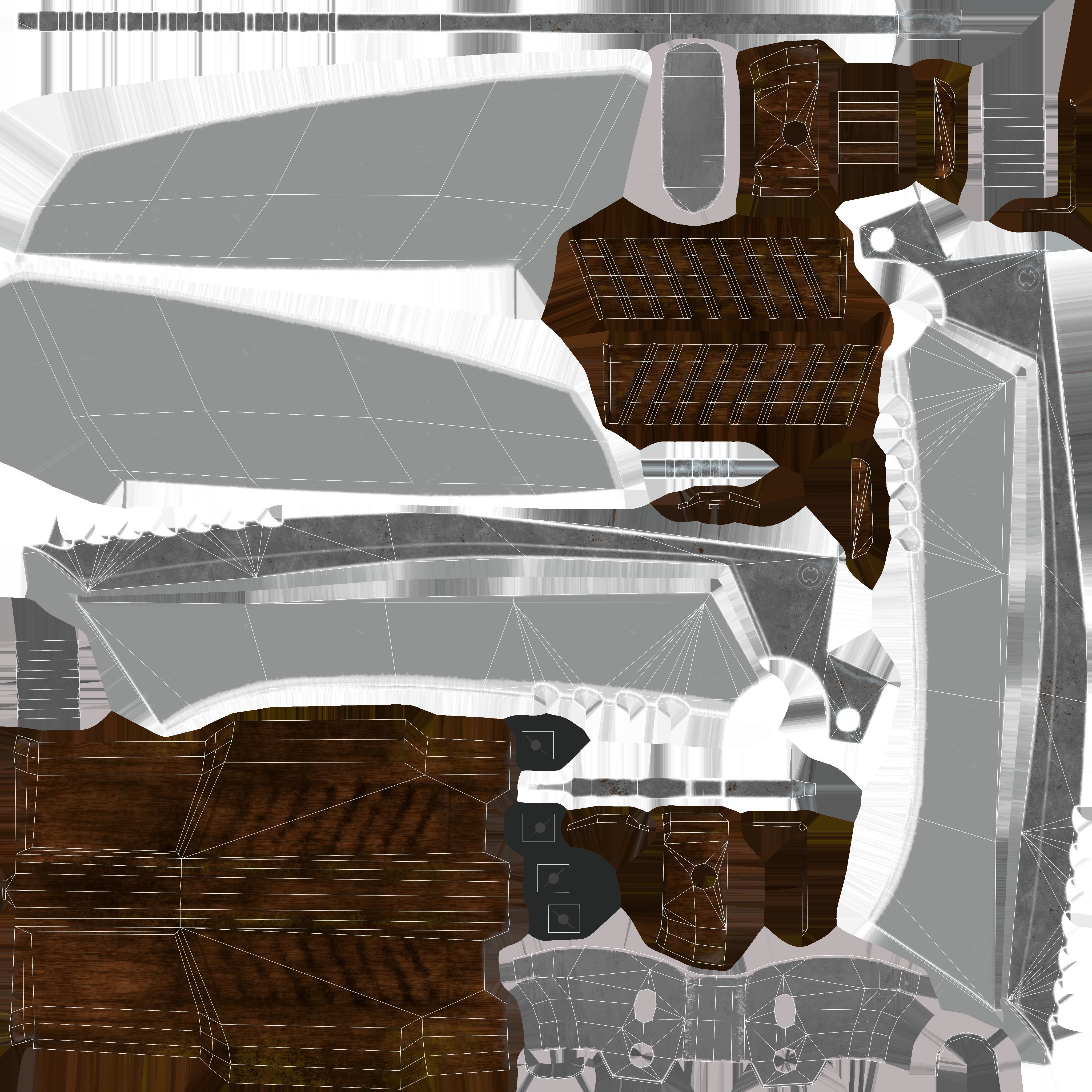 Kukri Knife Low Poly PBR Low-poly 3D model_11