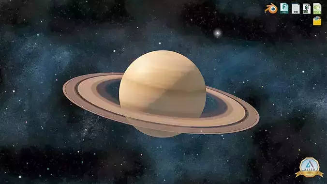 Detailed Saturn with rings Planet in Space 8k Textures Low-poly 3D model