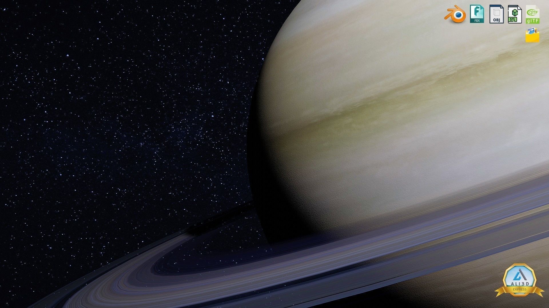 3D model Detailed Saturn with rings Planet in Space 8k Textures VR / AR ...