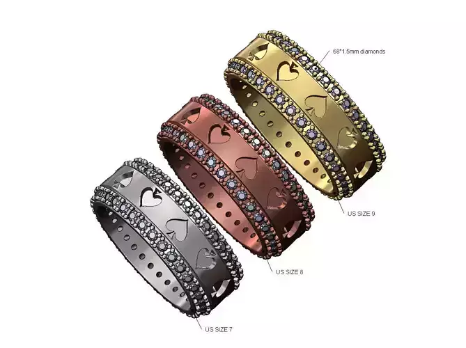 Ace of spades diamond sides cigar band US sizes 7 8 9