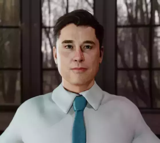 Elon Musk 3D Character Model Fully Rigged  Low-poly 3D model