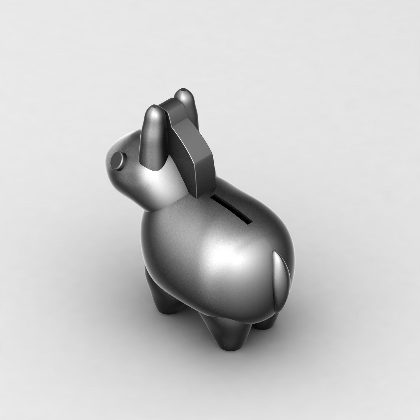 Donkey piggy bank 3D print model_7