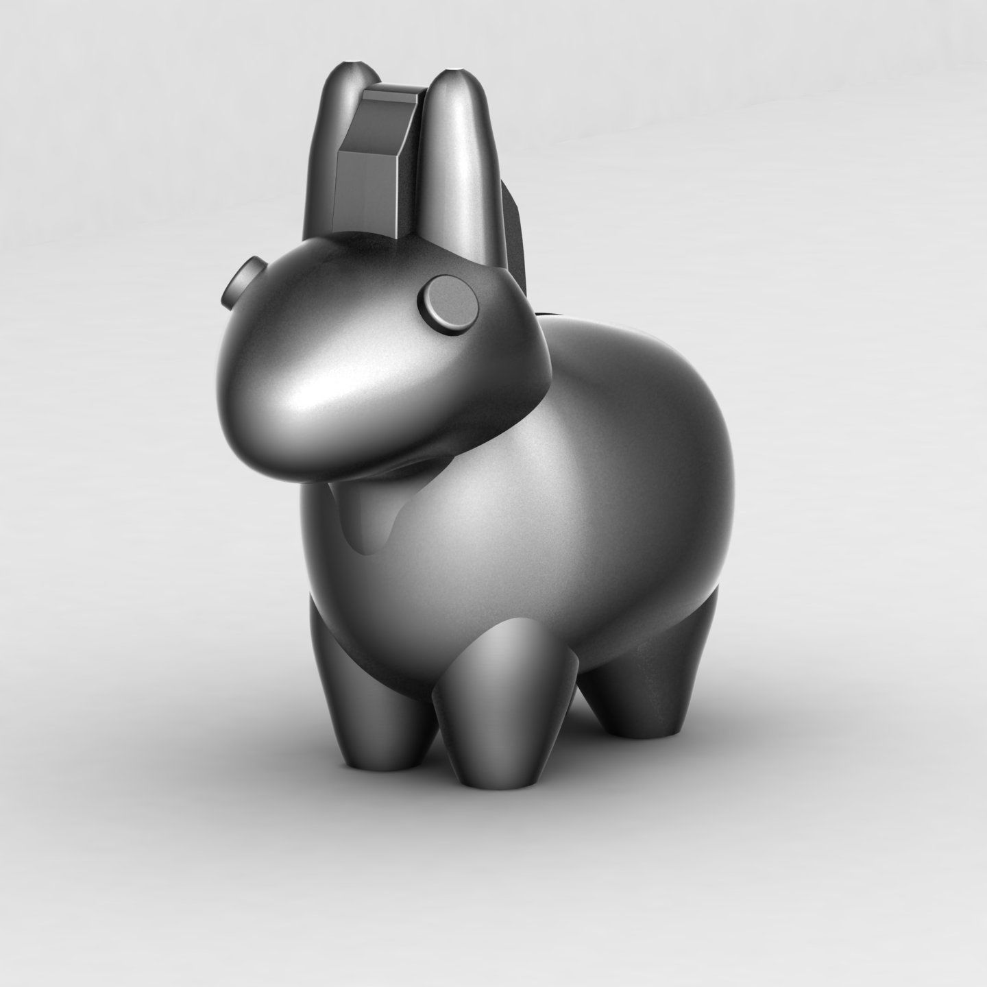 Donkey piggy bank 3D print model_1