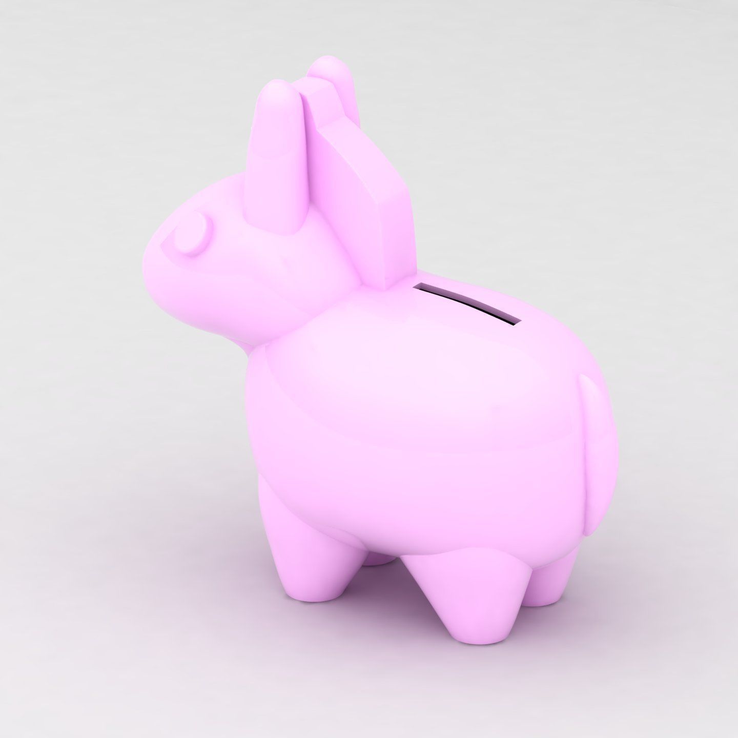 Donkey piggy bank 3D print model_3